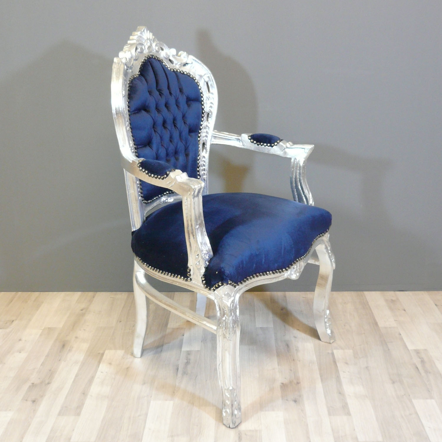chaise baroque bleu