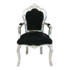 Baroque armchair black and silver