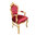 Barroco sillón de color burdeos y oro