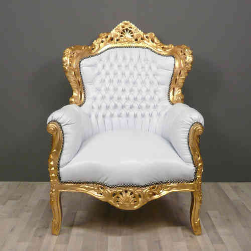 White baroque armchair