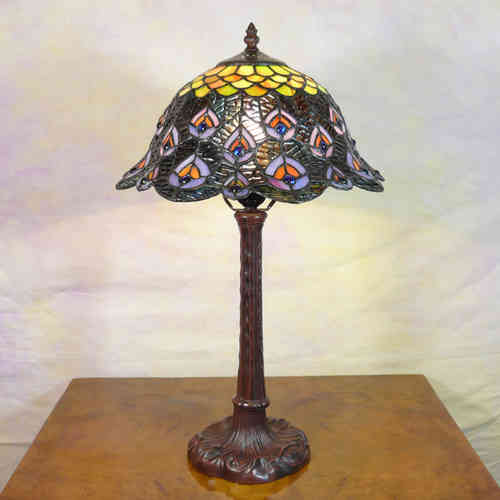 Tiffany style peacock lamp
