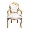 Baroque armchair white and gold