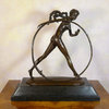 Hoop bailarín - Art deco escultura de bronce