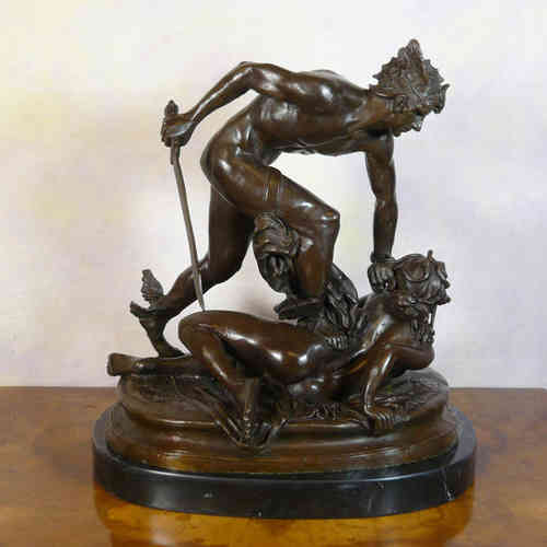 Perseus with the Medusa's head - bronze statue