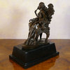 Woman sitting on a chair baroque - bronze statue
