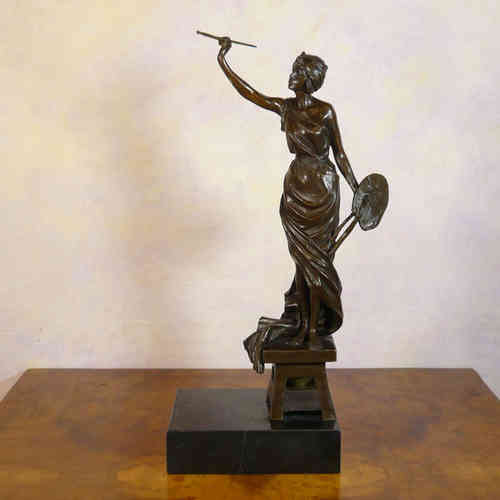 Die Frau artist - Bronze-Skulptur