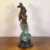 Estatua de bronce de una sirena - pátina de bronce dos