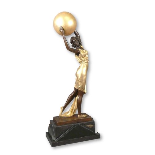 Art Deco Escultura de bronce - bola Dancer