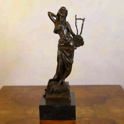 Griechische Göttin Terpsichore - Bronze Statue