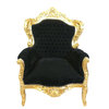 Baroque armchair black and gold