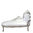 Chaise longue barroca blanca y plata