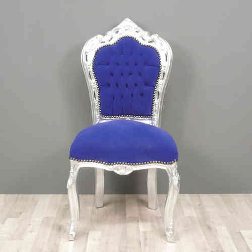 Chaise baroque bleue AVEC DEFAUTS