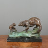 Sculpture en bronze - L'ours et son ourson