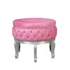 Pouffe baroque silver and pink