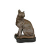 Bronze statue of a cat