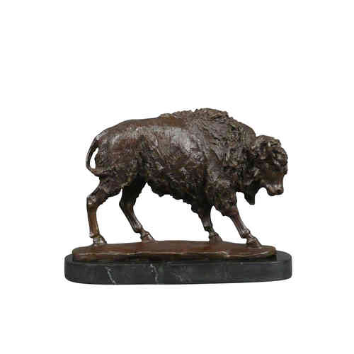 Bronze sculpture of a bison