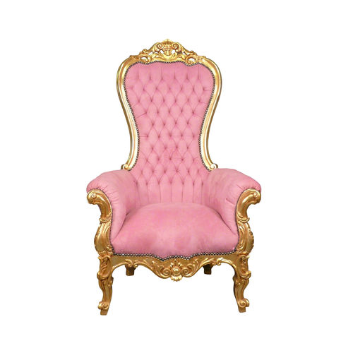 Poltrona trono barocco rosa