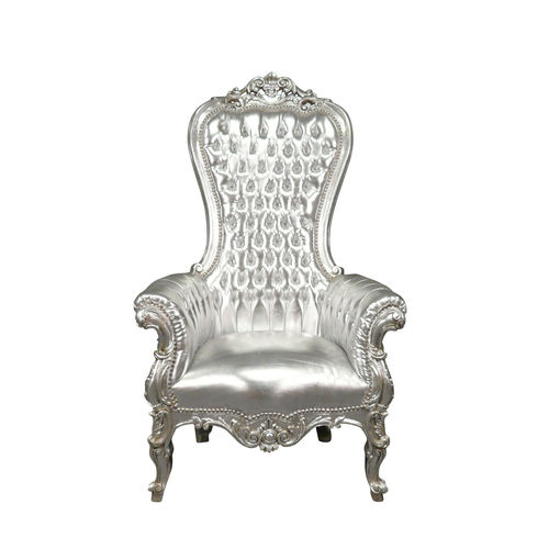 Fauteuil baroque trône argent