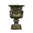 Medicis vase in cast iron with a pedestal green