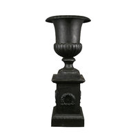 Cast iron urn Medicis with base