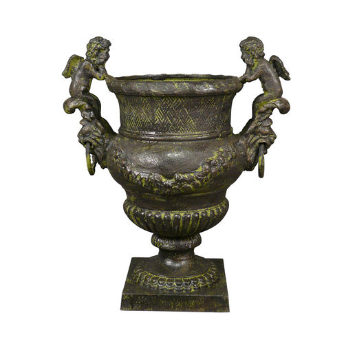 Cast iron vase Medicis wjth cherubs