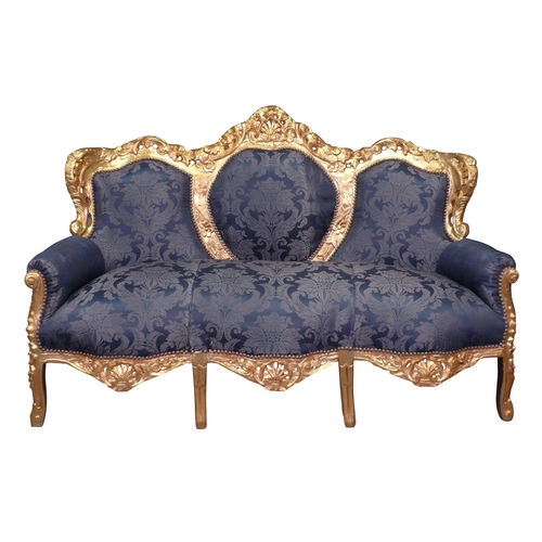 Sofá barroco azul y oro