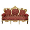 Sofá barroco rojo y oro