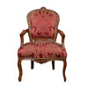 Louis XV-Sessel rot in Holz