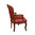 Fauteuil Louis XV rouge rococo en bois