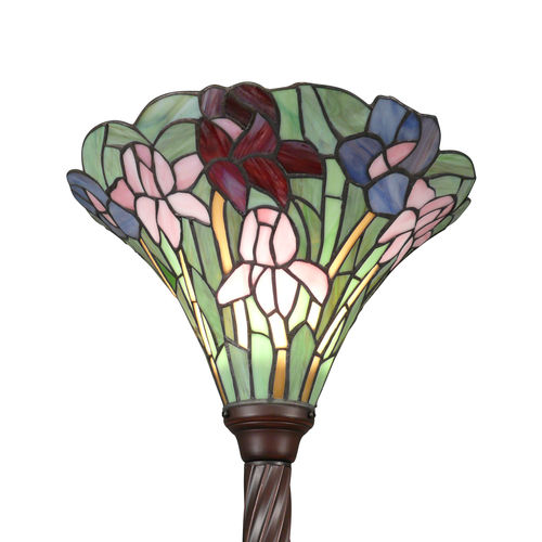Lámpara de pie Tiffany flores de bambú