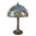 Lampe Tiffany avec un vitrail fleuri