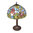 Lampe Tiffany avec un vitrail fleuri
