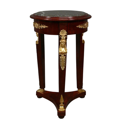 Empire table in mahogany with black marble