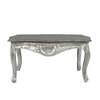 Baroque wooden coffee table in silver color