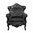 Baroque armchair in black velvet