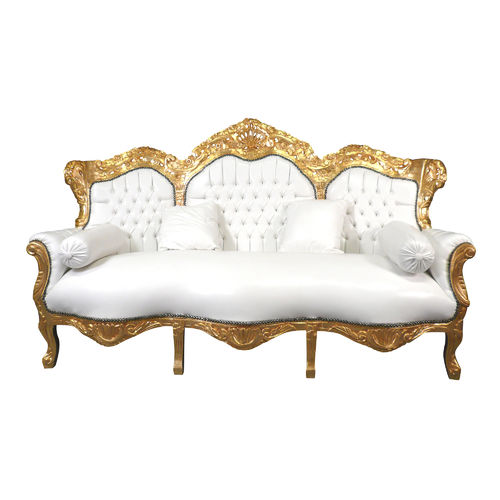 White and golden baroque sofa