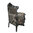 Black wooden baroque armchair