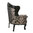 Black wooden baroque armchair
