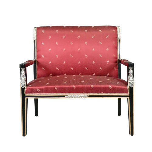 Empire mahogany sofa with red fabric