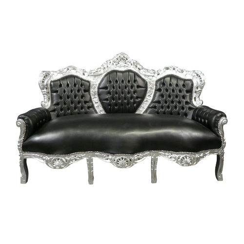 Canapé baroque en pvc noir