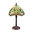 Tiffany lamp with green stained glass window with dragonflies