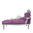 Chaise longue barocca in velluto viola