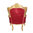 Fauteuil royal en velours rouge baroque