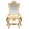Golden Baroque Console Carved Wood