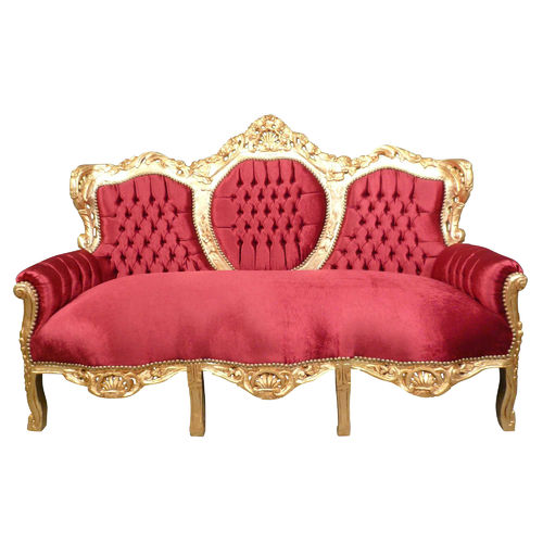 Canapé baroque en velours rouge