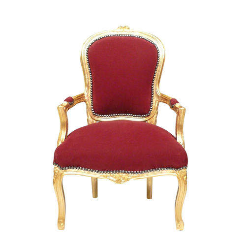 Louis XV Burgunder Samt Sessel
