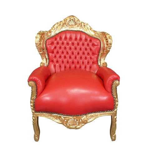Fauteuil royal rouge baroque