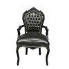 Shiny black baroque armchair in PVC