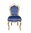 Chaise baroque bleu en tissu velours et bois doré