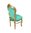 Green Velvet and Gilded Wood Baroque Chair